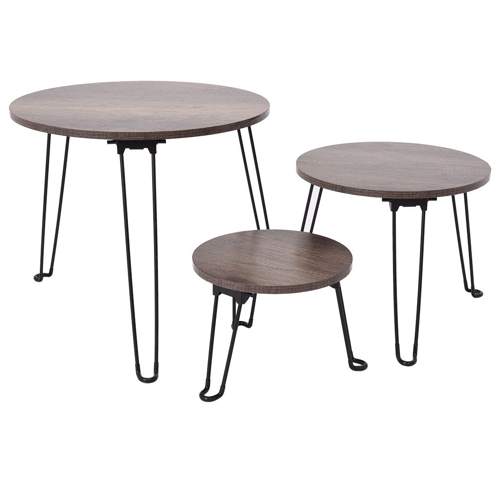 Nesting Coffee Table Set Of 3 End Side Tables Living Room Sofa Snack Table