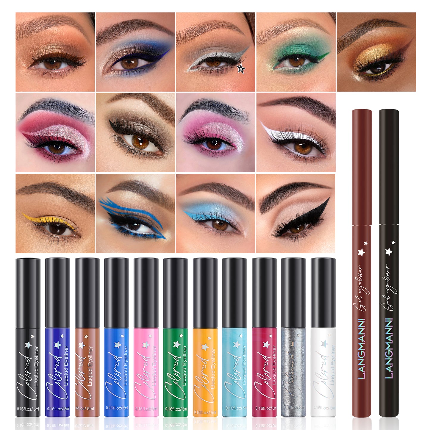 Make-up Eyeliner Liquid And Gel Pen Combination Set