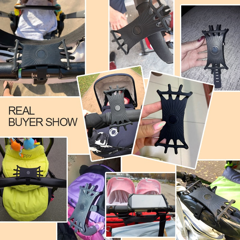 Baby Stroller Accessories Mobile Phone Holder Rack Universal 360 Rotatable Baby Pram Cart Phone Holder for iPhone Gps Device - 4KsApparels