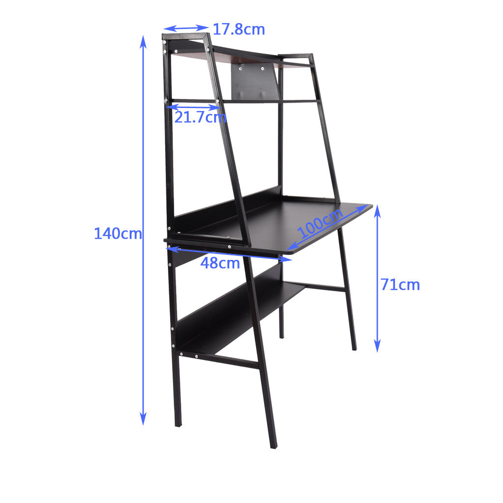 Study Computer Desk Laptop PC Table Workstation With Storage For Home Office