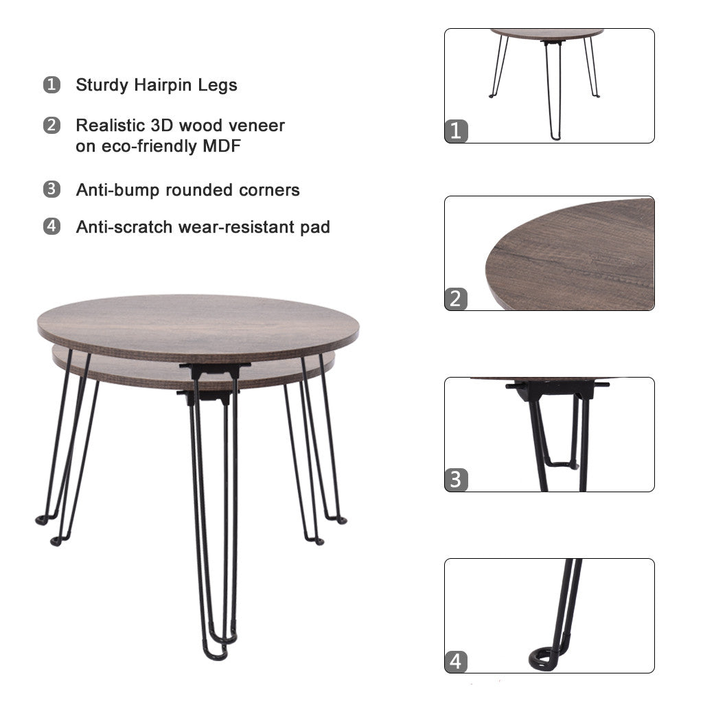 Nesting Coffee Table Set Of 3 End Side Tables Living Room Sofa Snack Table