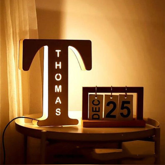 Wooden Letter Lamp Pendulum Lamp Personalized Custom Decorative Lamp