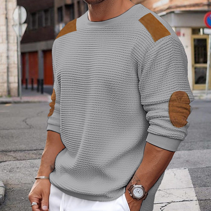 Men's Knitwear Round Neck Long Sleeve Stitching