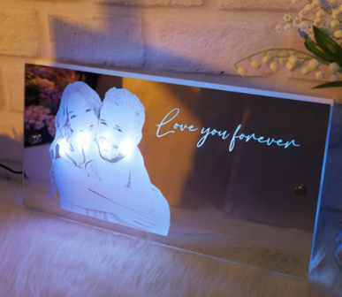 Personalized Name Mirror Light For Bedroom LED Light Up Mirror For Wall Custom Photo Christmas Valentine's Day Wedding Gifts