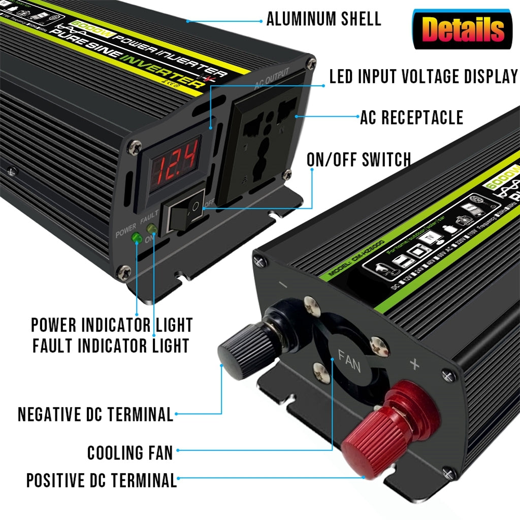 12V To 220V110V500W3000W Pure Wave Inverter