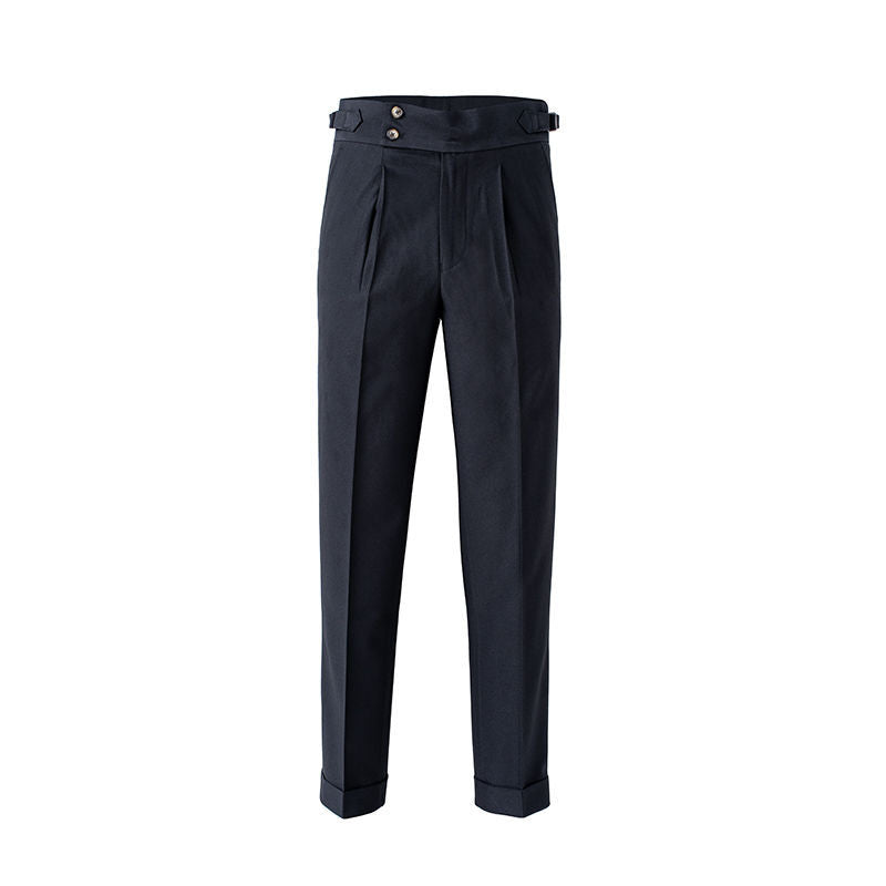 Men's High-waist Straight-leg Casual Trousers