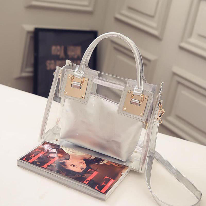 Women's Transparent Handbags Beach Bags Clear Jelly crystal Purse Crossbody Bags