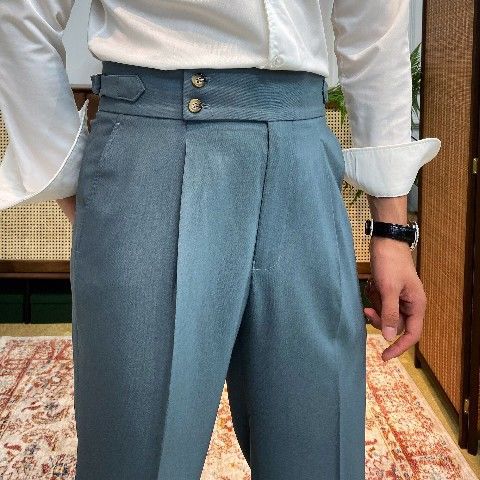 Men's High-waist Straight-leg Casual Trousers