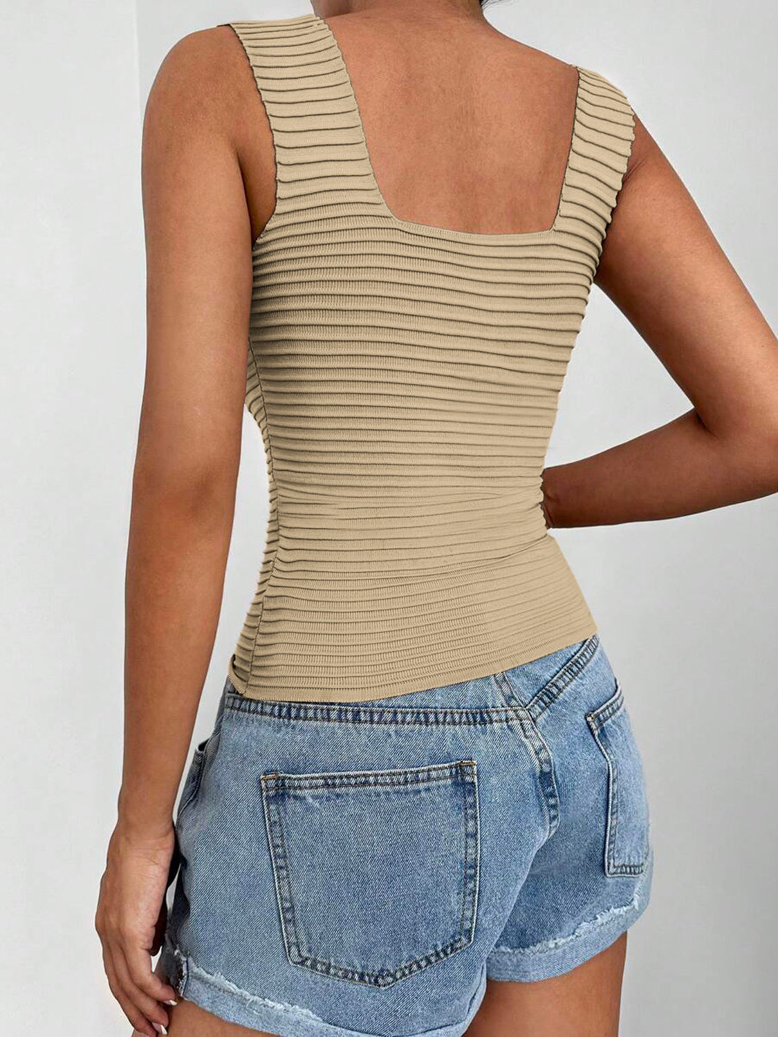 Square Neck Wide Strap Tank