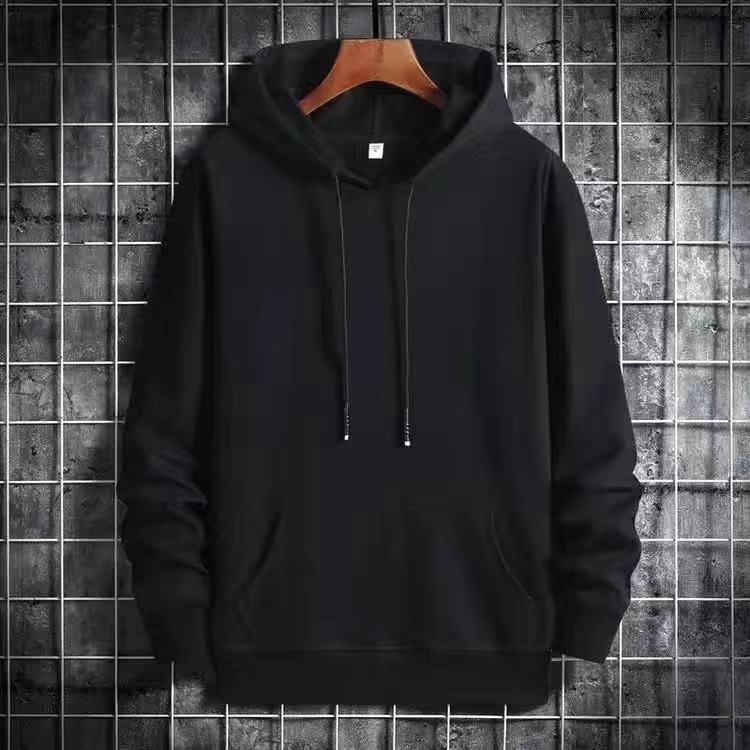 Trendy Autumn And Winter Fleece-lined Thickened Hooded Sweatshirt Men's Retro Trendy Contrast Color New Youth Stand Collar