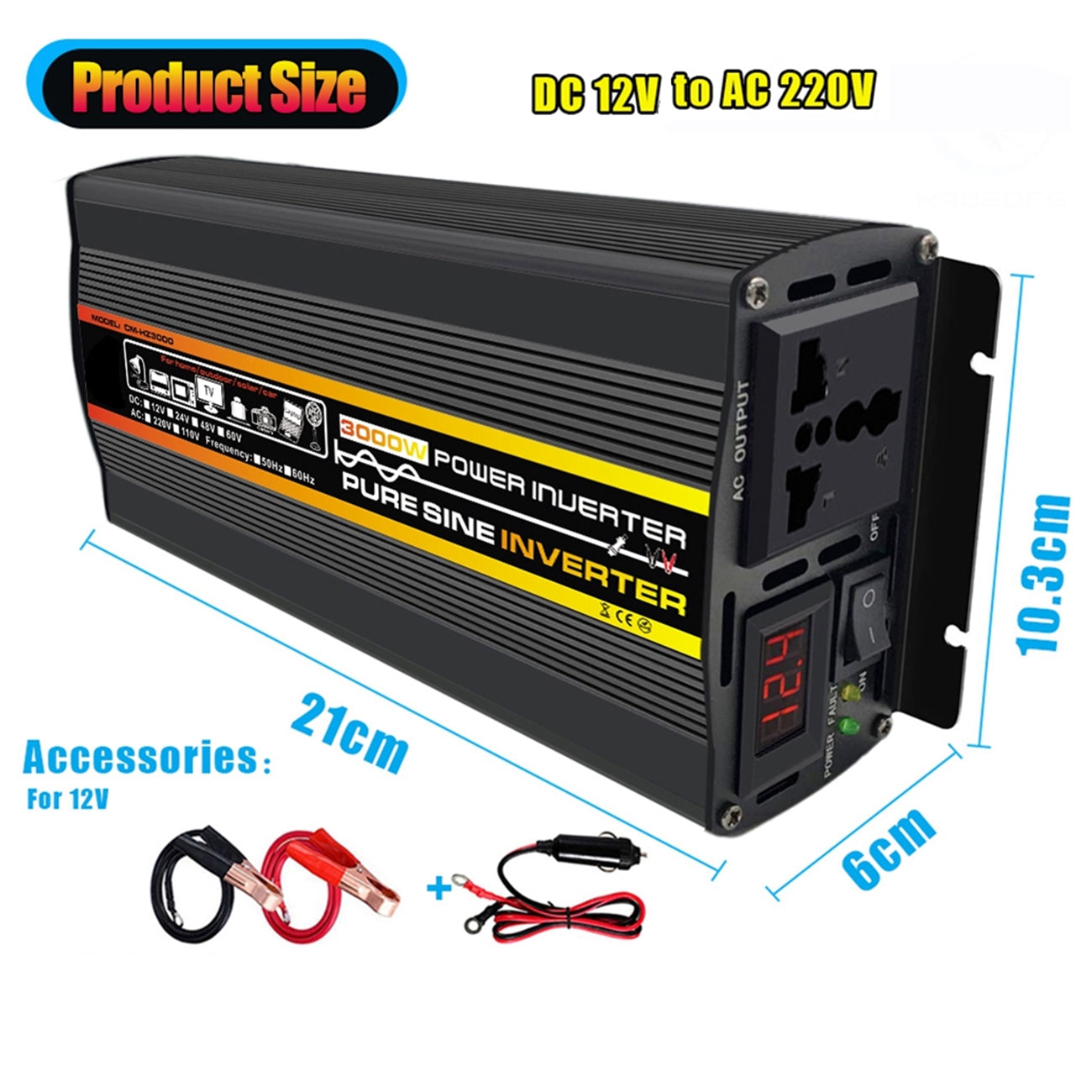 12V To 220V110V500W3000W Pure Wave Inverter