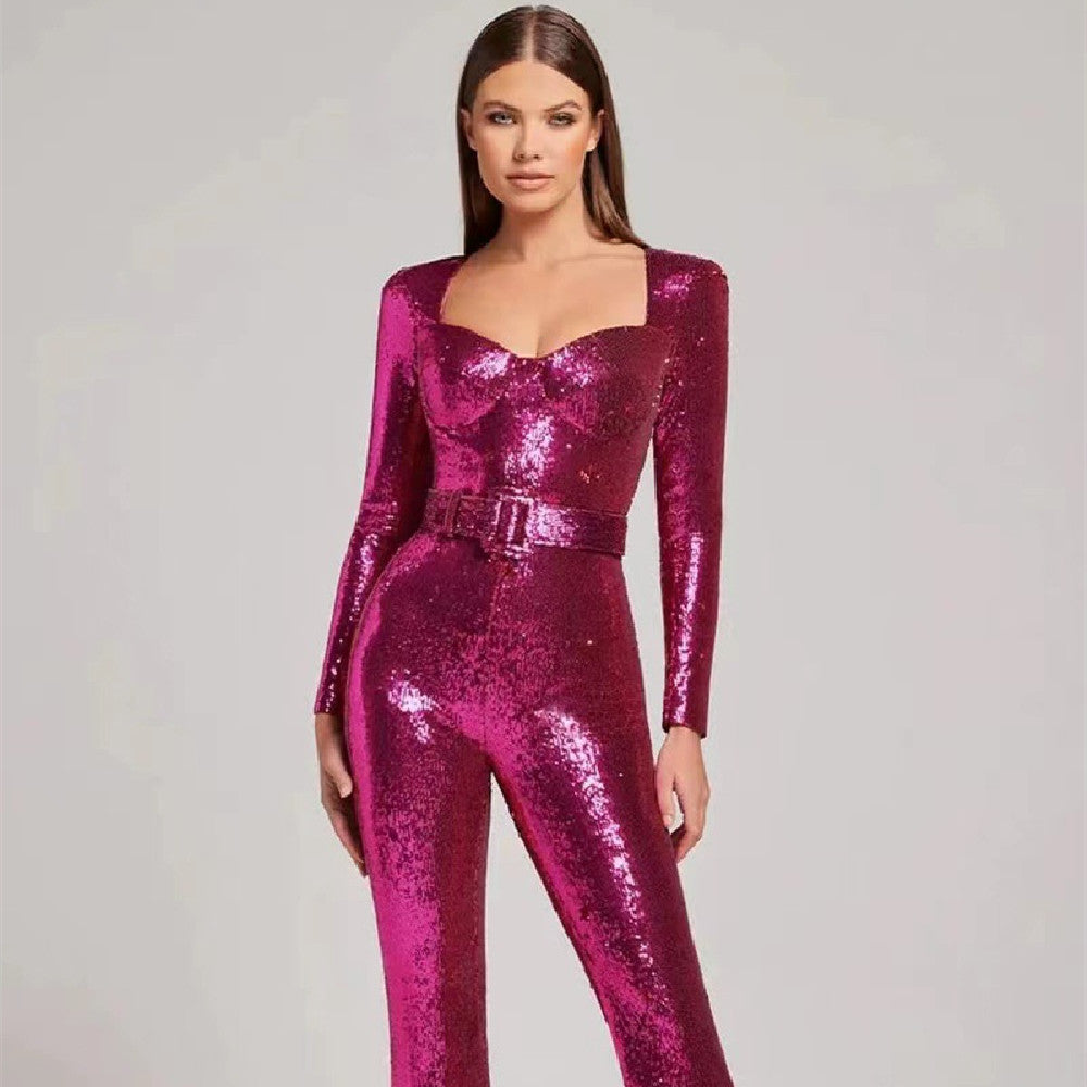 Women's Sequin Evening Gown Fashion Suit