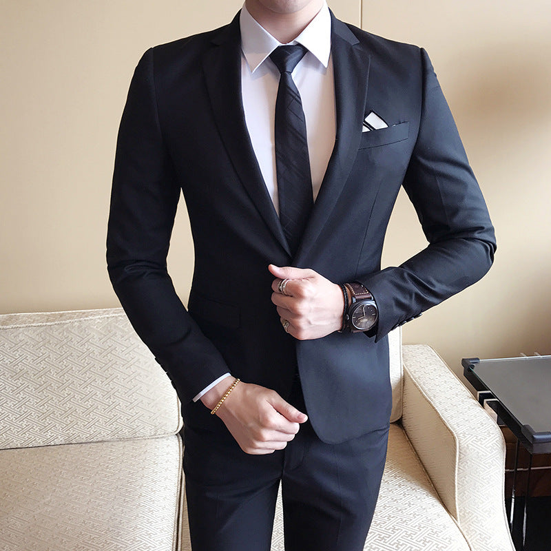 One button suit two-piece men's suit