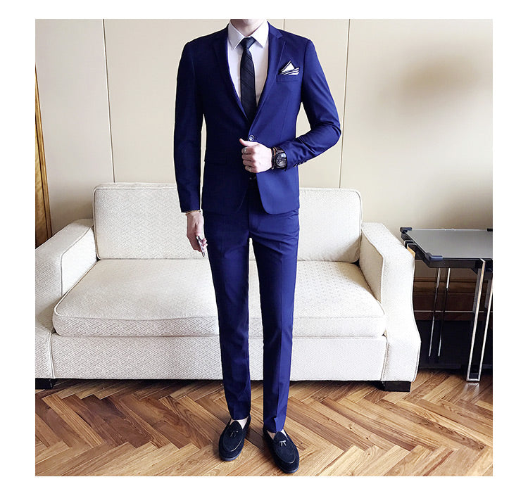 One button suit two-piece men's suit