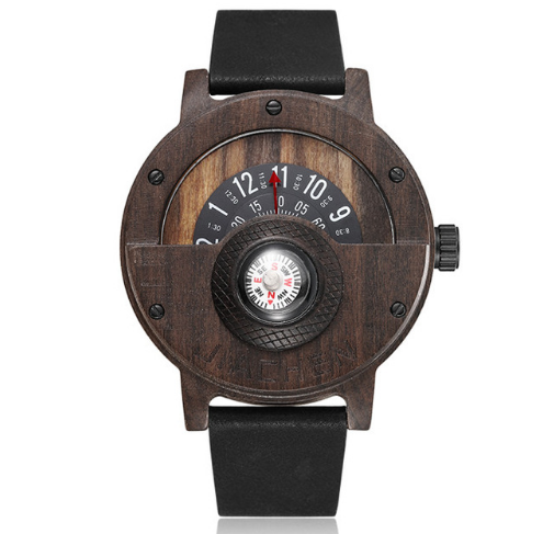 Multifunctional Compass Wood Watch Outdoor Sports Watch