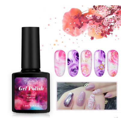 Nail polish, transparent art, amber gradual change, varnish, nail polish, nail polish, DIY nail polish.