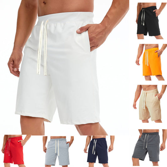 Casual Five-point Pants Mid-pants Beach Pants Plus Size Drawstring Sports Pants Men