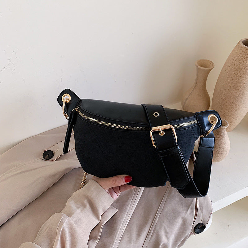 Nubuck leather belt bag