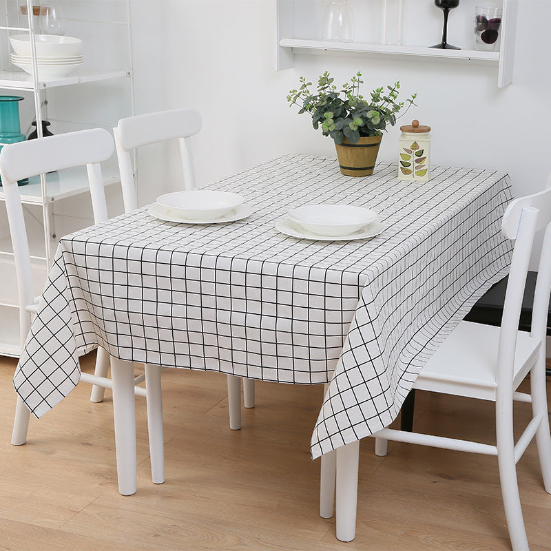 Rectangular Lattice Table Cover Coffee Table Restaurant Waterproof Tablecloth