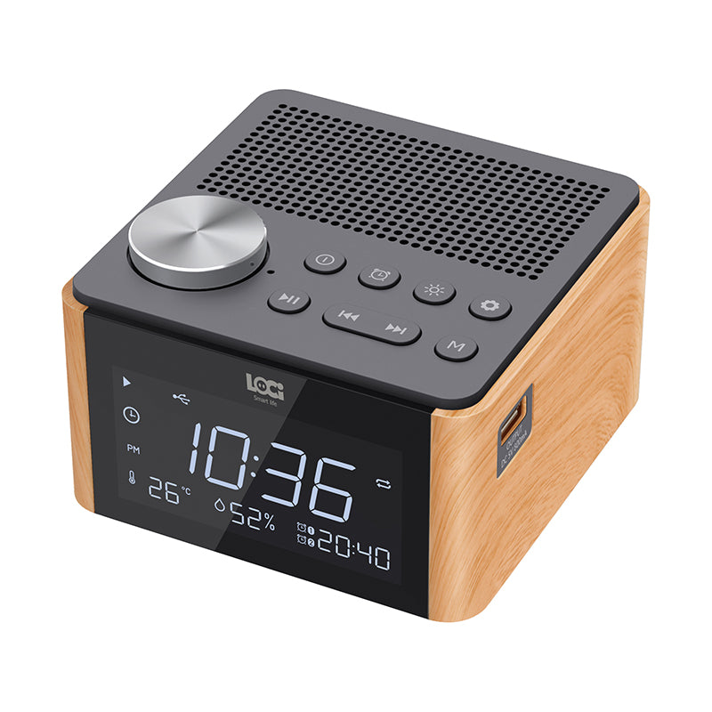 Plug-in Bluetooth Home Hotel Bedside Bedroom Alarm Clock Subwoofer Mini Speaker