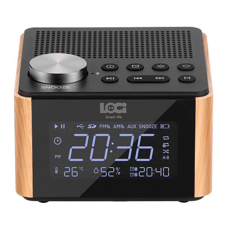 Plug-in Bluetooth Home Hotel Bedside Bedroom Alarm Clock Subwoofer Mini Speaker