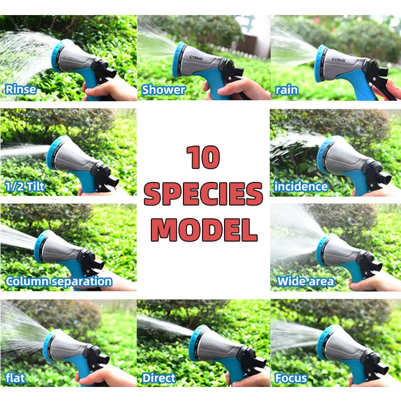 Garden Sprayer Water Spray Bottle Mist Gun Ten Modes Home Tools Accessories Aluminium Alloy Regadera Plant Watering Nozzle