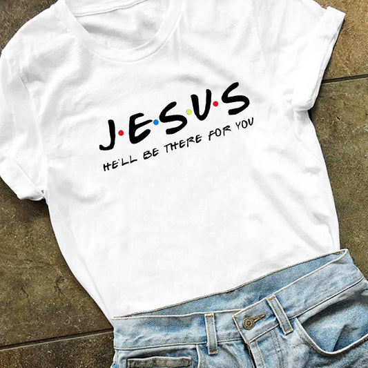 Jesus Friends Print Women Tshirts Cotton Clothes Tops