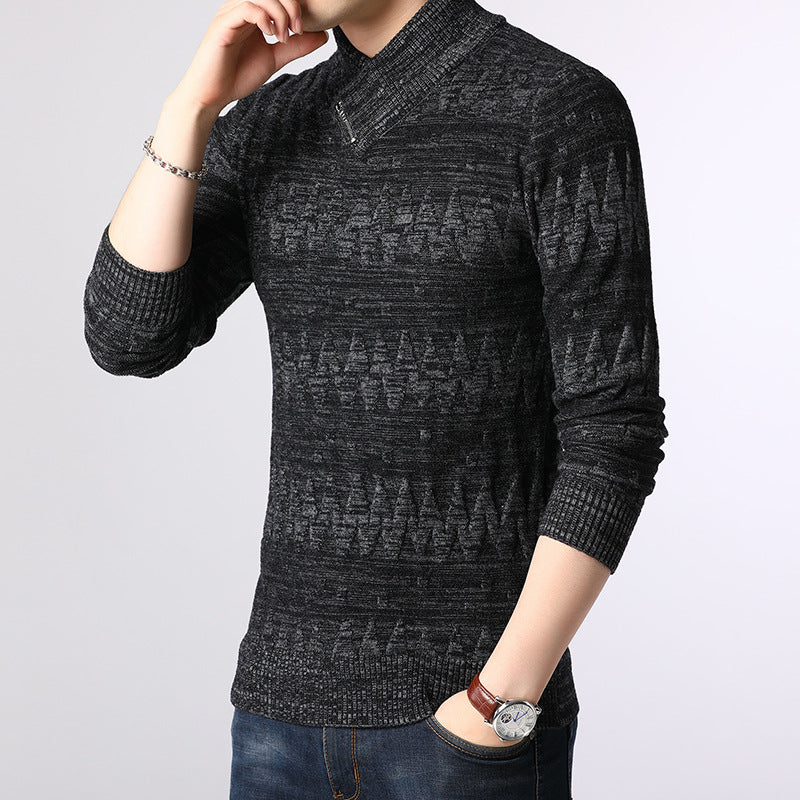 Casual sweater long sleeve knitted jacquard youth