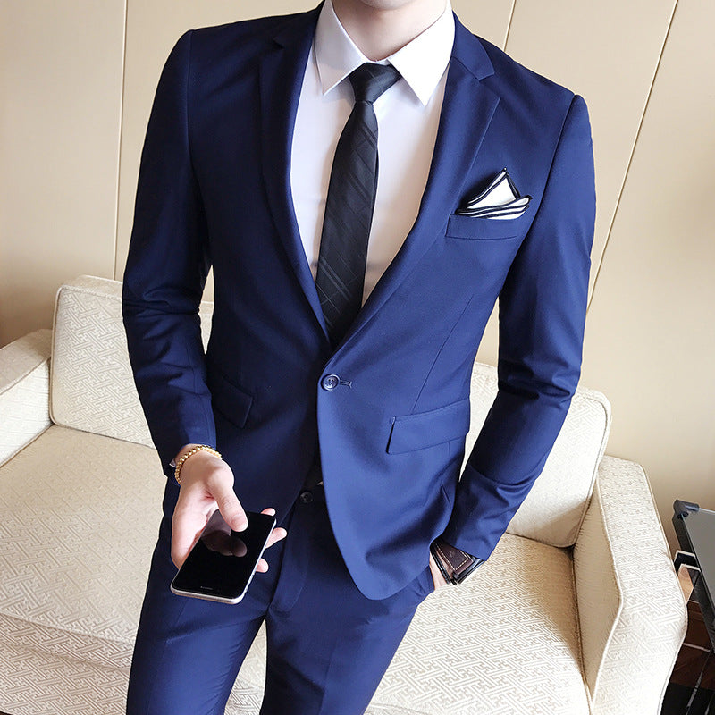 One button suit two-piece men's suit