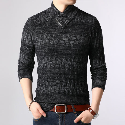 Casual sweater long sleeve knitted jacquard youth