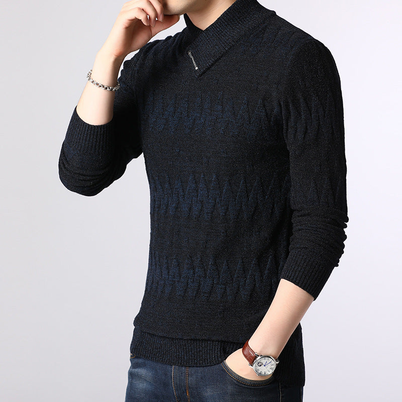 Casual sweater long sleeve knitted jacquard youth