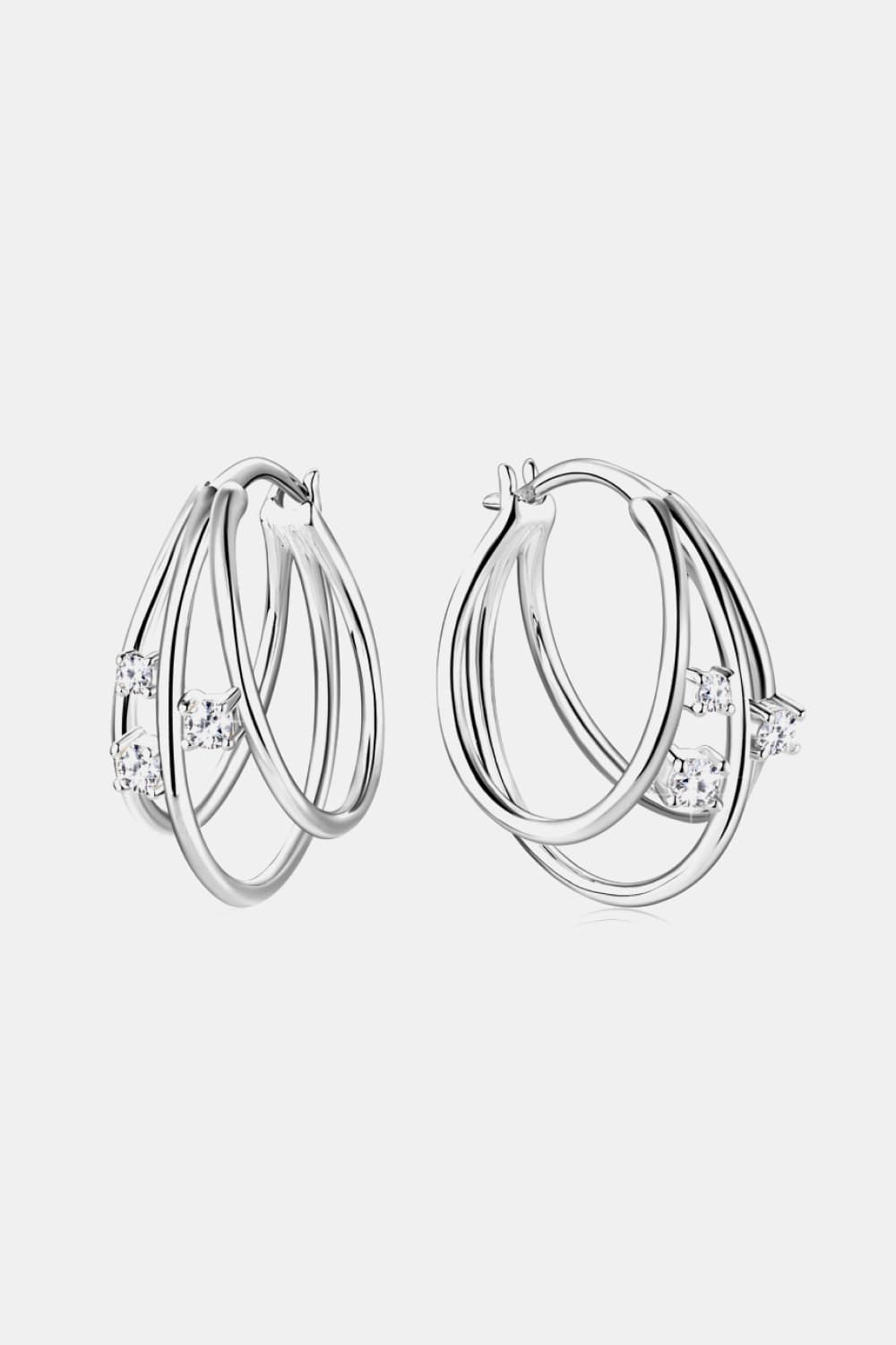 Moissanite 925 Sterling Silver Layered Earrings