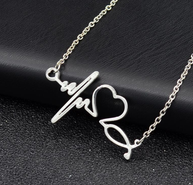 Heartbeat Necklace Women Love Heart Necklaces