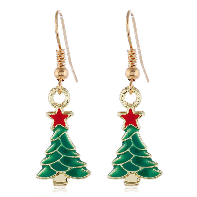 Dripping Christmas Tree Garland Bell Necklace Earrings