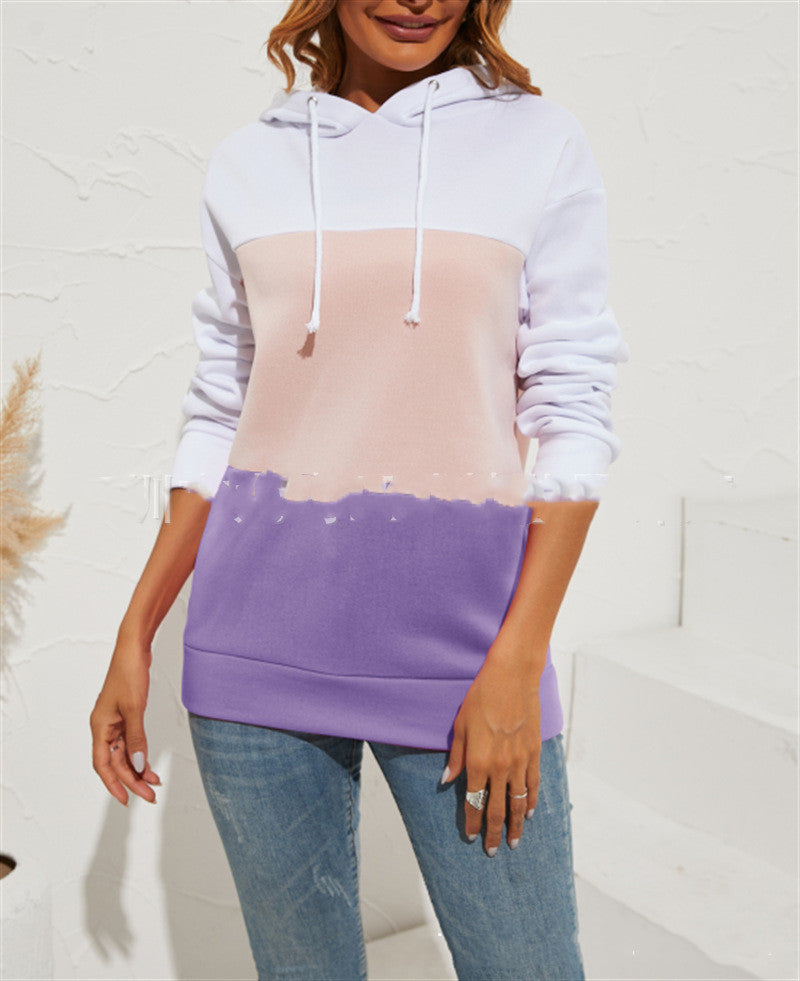 Colored Hooded Sweatshirt Long Sleeve Top - 4KsApparels