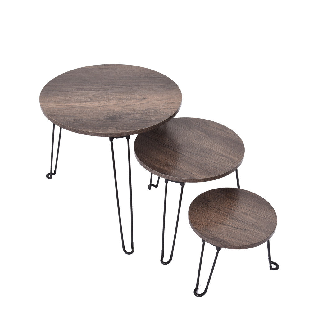 Nesting Coffee Table Set Of 3 End Side Tables Living Room Sofa Snack Table