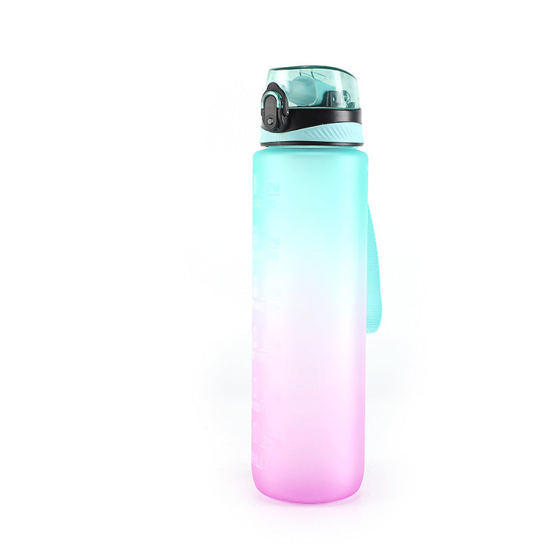 Portable Gradient Color Large Capacity Plastic Sports Water Cup