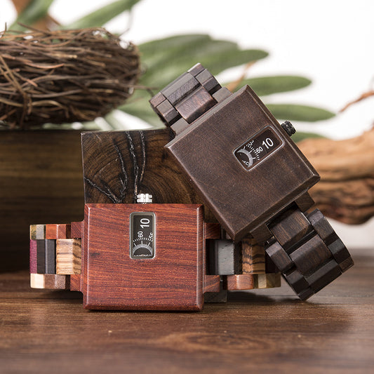 BOBOBIRD new square creative wood watch men's fashion trend wood table