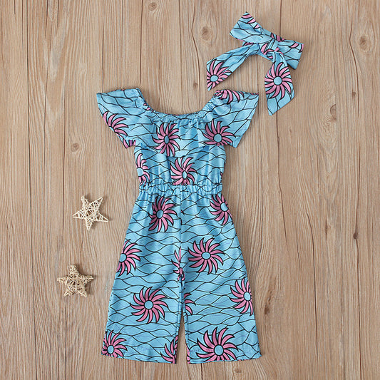 European and American summer Ruffle Jumpsuit