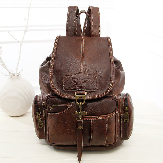 Retro backpack female 2021 new handbag fashion ladies backpack schoolbag hook factory direct