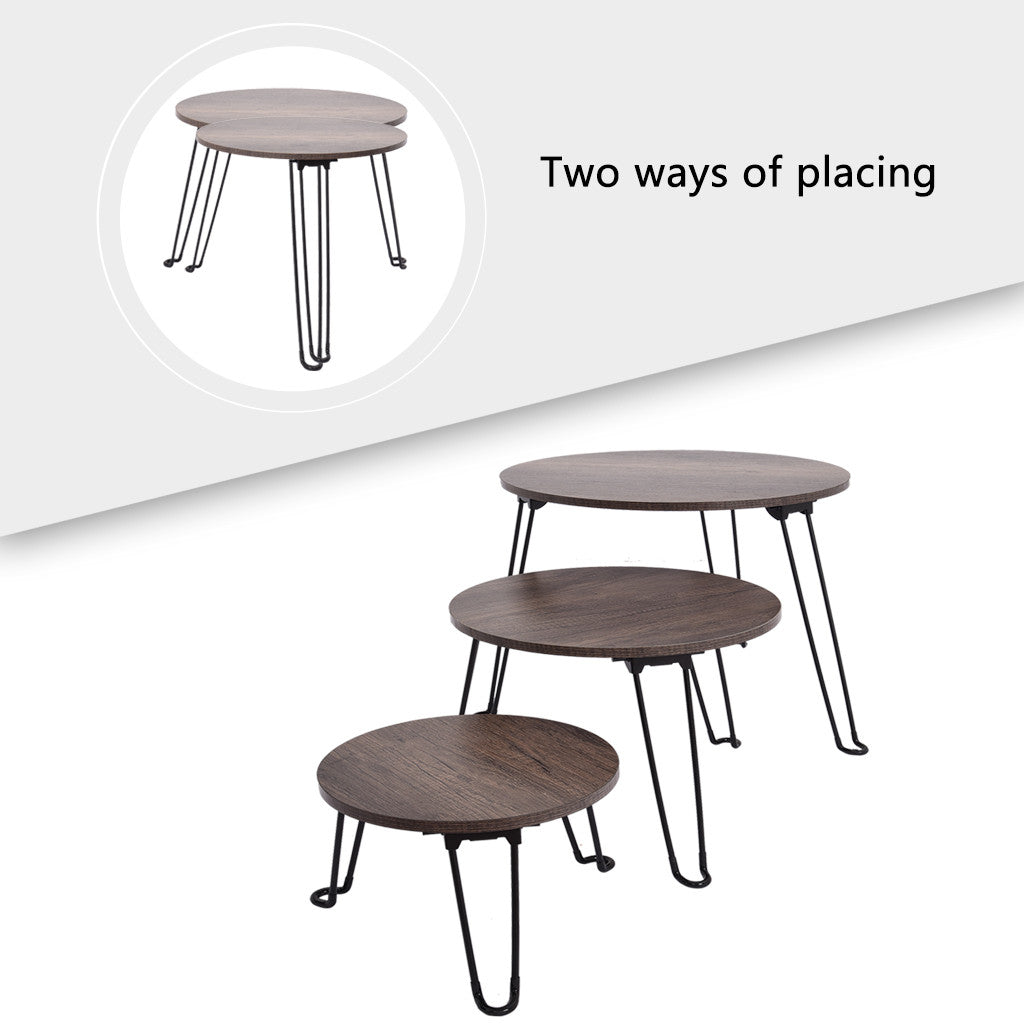 Nesting Coffee Table Set Of 3 End Side Tables Living Room Sofa Snack Table