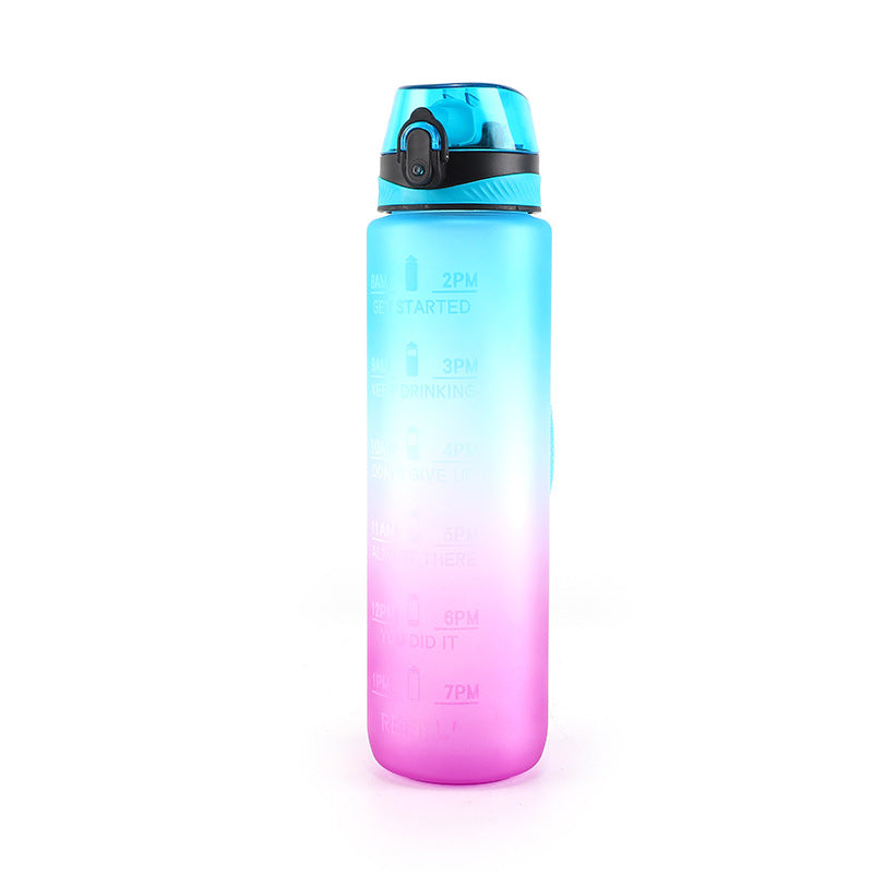 Portable Gradient Color Large Capacity Plastic Sports Water Cup