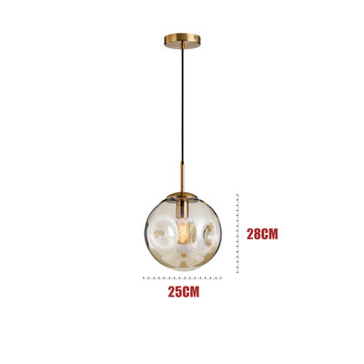 Nordic Light Luxury Concave-convex Glass Ball Bedroom Chandelier