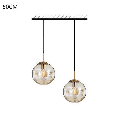 Nordic Light Luxury Concave-convex Glass Ball Bedroom Chandelier