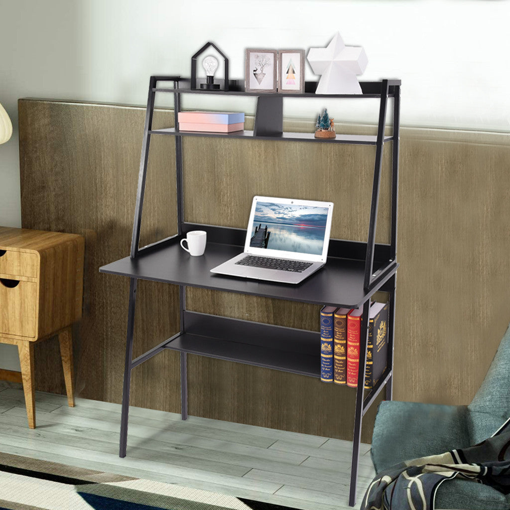 Study Computer Desk Laptop PC Table Workstation With Storage For Home Office
