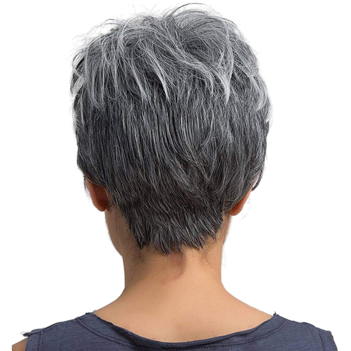 Gradient Silver Grey Chemical Fiber Wig Headgear