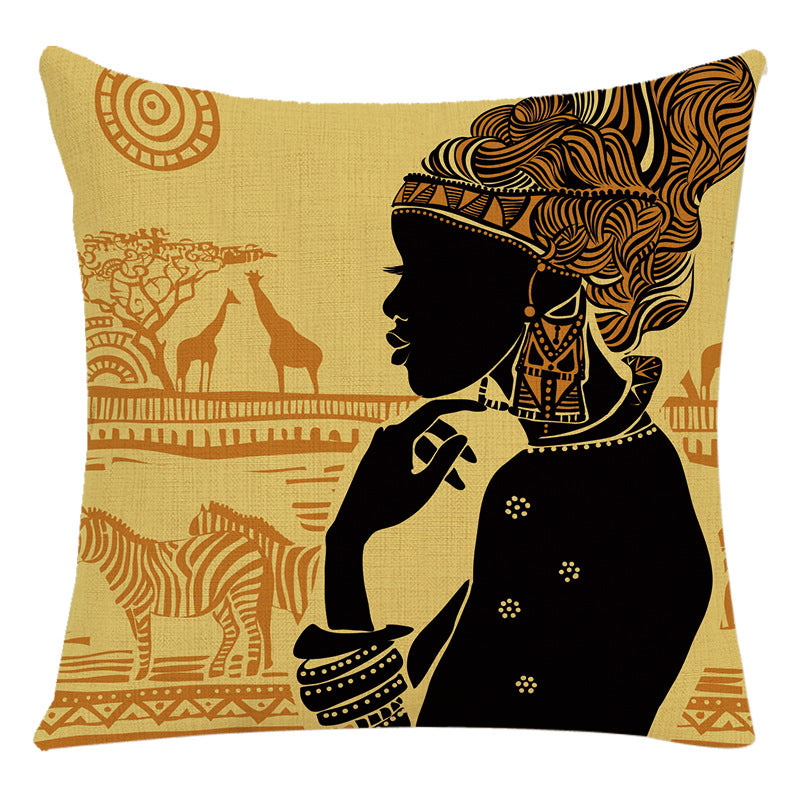 African Woman Housewares Bed Cushion Cover Car Pillow