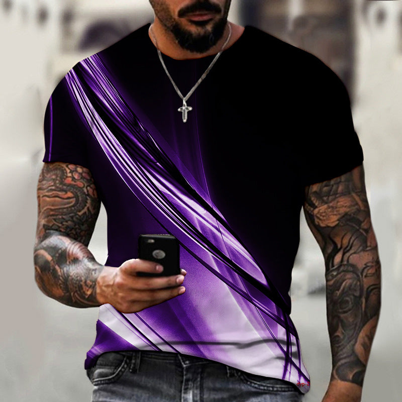 Cool 3D Printed Men's T-shirt Short Sleeve Top