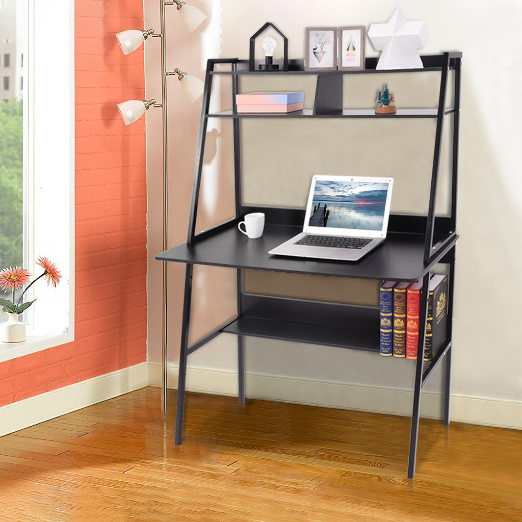 Study Computer Desk Laptop PC Table Workstation With Storage For Home Office