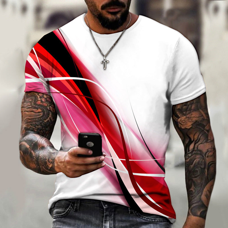 Cool 3D Printed Men's T-shirt Short Sleeve Top